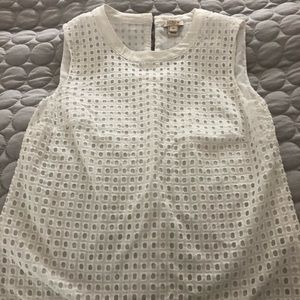 White eyelet sleeveless top